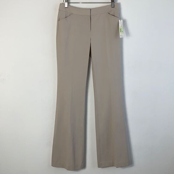 NWT Elie Tahari Theora Stone Beige Trouser Dress Pants Sz 0 - Picture 1 of 11